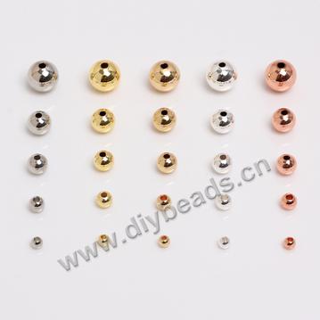 Cheap glossy loose beads 2.5mm 3mm 4mm 5mm 6mm 8mm 14k gold color-preserving 4 colors copper spacer beads for diy jewelry