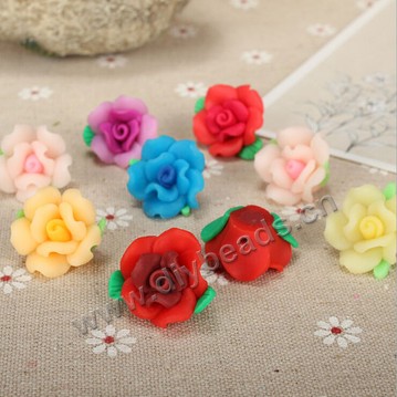 Bead, polymer clay,mixed color,20x12mm flower. Sold per pkg of 5.