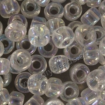 seed bead,glass,Transparent Colorless,#6 round,sold per pkg of 50g,  approximately 700ps.