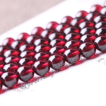 Bead, garnet (natural), wine red color, AAAAA  6mm smooth round, Sold per 15-inch strand