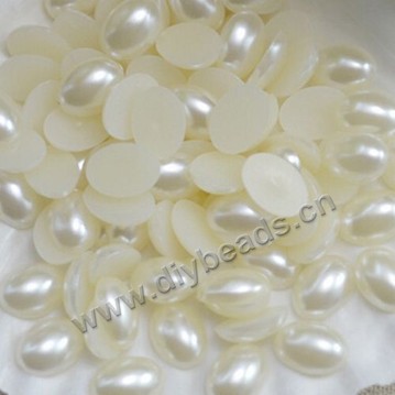 Bead,acrylic pearl,white,4x6mm oval shape.Sold per pkg of 10000pcs