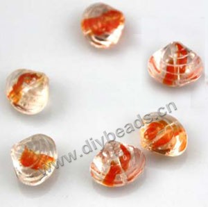 Necklace charm , glass beads,red,12.3x10.2mm freshwater mussel,mini order 12ps ,findings for making jewelry