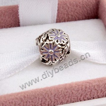 alloy Bead,silver plated,9x10mm round,4.5mm hole,Sold per pkg of 50 pieces.