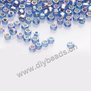 #11 seed beads,glass,blue, silver-lined ,square hole.sold per pkg of 40g,  approximately 3200ps.