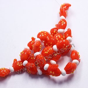 bead,lampworked glass, red, 18x15mm bumpy gloves. Sold per pkg of 24.factory price,diy beads. 