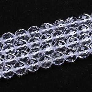 Bead,clear quartz crystal (natural), 10mm 64faceted round. Sold per 14-inch strand