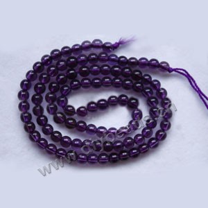 Bead, amethyst (imitation), 4mm round. Sold per 15-inch strand.