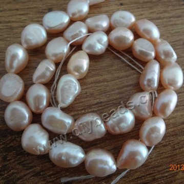 Pearl,cultured freshwater,white,8-9mm broque, AAA grade. Sold per pkg of one strand