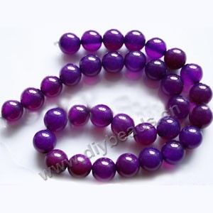 Bead, purple agate (dyed), 12mm round. Sold per 15-inch strand.