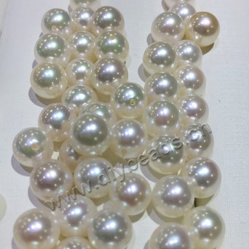 Pearl,saltwater loose pearl, Akoya natural pearl,white round 8-8.5mm, sold per pkg of 2 pcs