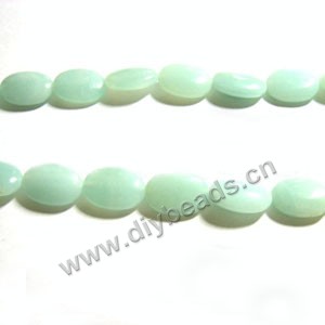 Bead, amazonite (natural), 14x10mm puffed oval. Sold per 16-inch(40cm) strand