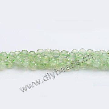 Bead, prehnite (natural), 6mm round A grade,Mohs hardness 6-1/2 to 7. Sold per 15-inch strand 
