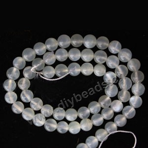 Bead, white moonstone (natural), 7mm round. Sold per 16-inch strand