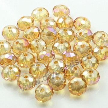 luxury bead,AB gold color,rondelle faced glass beads,3x4mm,per pkg of 10strands