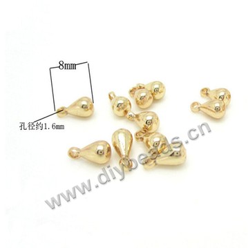 Bead, brass 24k gold filled 8mm teardrop bail   beads,  Sold per pkg of 1 bag- 100 pieces.