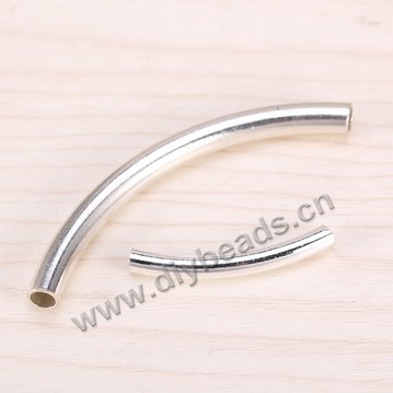 Tube, 925 sterling silver, 49mm length, 3mm hole. Sold per pkg of 3 pieces.