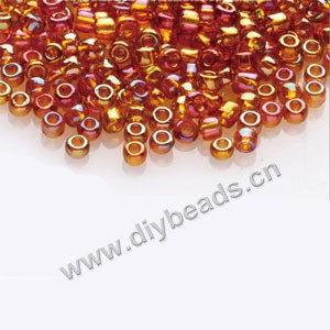 #11 seed beads,glass,brown,rainbow,irregular round.sold per pkg of 1/2 kilo.