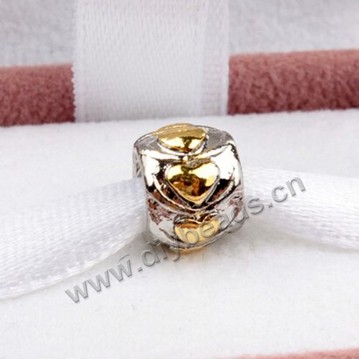 alloy Bead,silver plated,9x7mm round,4.5mm hole,Sold per pkg of 50 pieces.