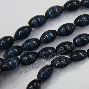 Bead, cat's eye glass,blue ,12x8mm oval. Sold per (2)15-inch strands.