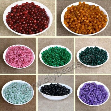 natual jade stone round stone beads  6mm ， sold  1000pcs  each bag