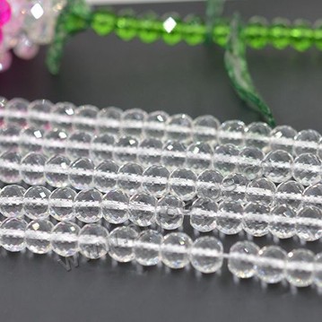 luxury bead,AB white color,rondelle faced glass beads,6x8mm,per pkg of 10strands