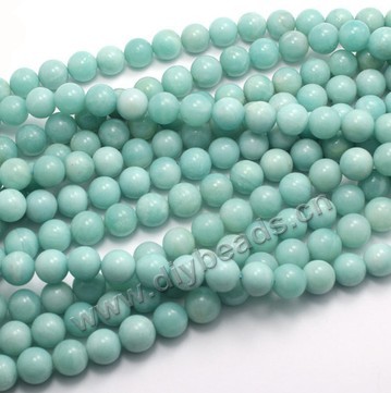 Bead, amazonite (dyed), 6mm round. Sold per 15-inch strand