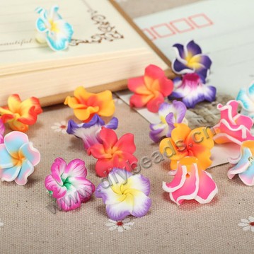 Bead, polymer clay,mixed color,20x10mm roses. Sold per pkg of 5.