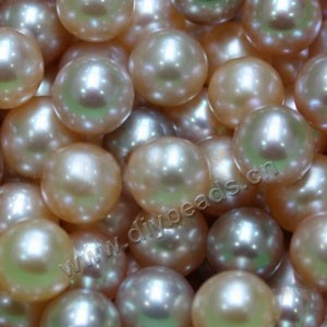 Pearl, cultured freshwater , peach/mauve, 4-5mm half-drilled round, AAA grade. Sold per pkg of 10pairs