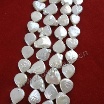 Pearl, cultured freshwater,white pink purple,11-12mm heart, AA grade. Sold per bag of one strand