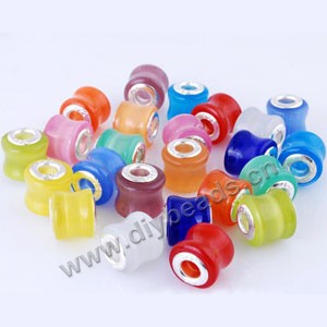 bead,big-hole beads ,multicolored,cat's eye glass and brass grommets,12x13mm spool with 5mm hole,sold per pkg of 50ps