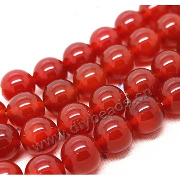 Bead, red agate (dyed/heated), 16mm round,  Sold per 15-inch strand.