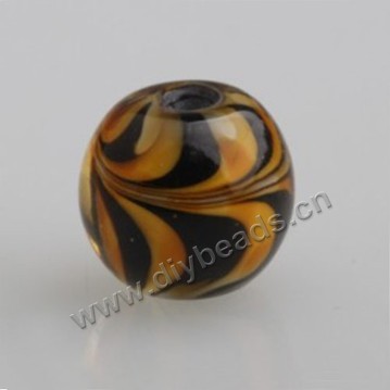 Bead,Japan lampworked glass,black, 14x14mm round.mini order 100pc 