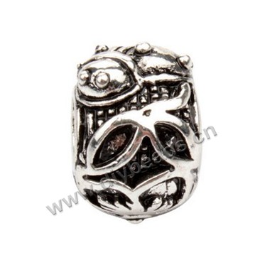 brass Bead,10x9mm,carved,silver plated,,Sold per pkg of 50 pieces.