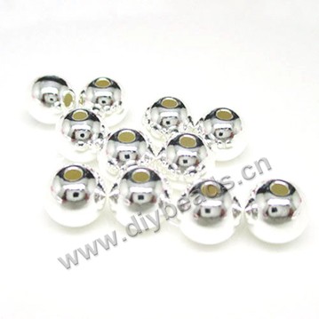 Bead, 925 sterling silver, 4mm diameter, 1.8mm hole, Sold per pkg of 1 bag-50 pieces.