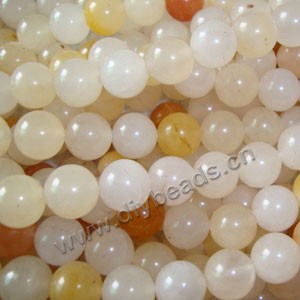 Bead, yellow aventurine (natural), 8mm round. Sold per 16-inch strand
