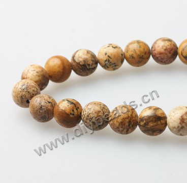 Wholesale round picasso jasper stone beads 12mm diameter, sold per pkg of 10strands