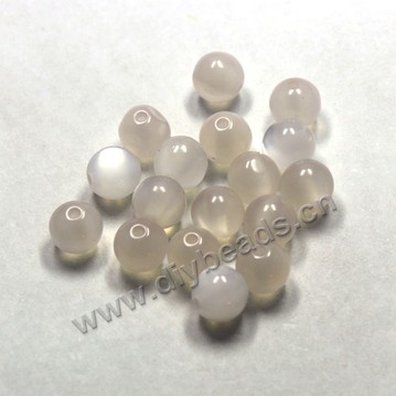 Bead, acrylic, cat's eye grey, 10mm round. Sold per pkg of 100ps