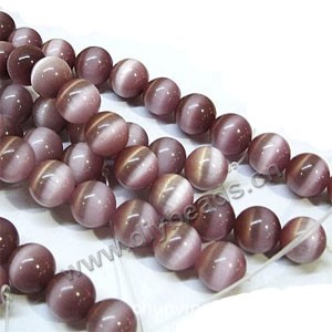 Bead, cat's eye glass,purple 16mm round, quality grade. Sold per 14.5-inch strand,approximately 25 beads