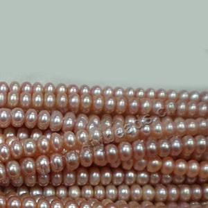 Pearl, cultured freshwater (dyed),sienna, 6-7mm button. Sold per 14.8-inch(37cm) strand