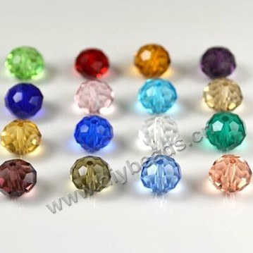 bead,mixed color,rondelle faced glass beads,18mm,per pkg of 100pcs