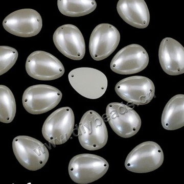 imitation pearl,acrylic sew on pearl,white with two holes,flat back,10x14mm water drop. Sold per pkg of 5bags(100pcs/bag)