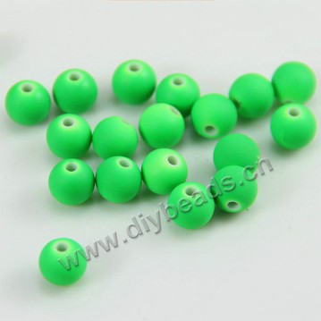 Bead, acrylic, fluorescent green, 10mm round. Sold per pkg of 200ps