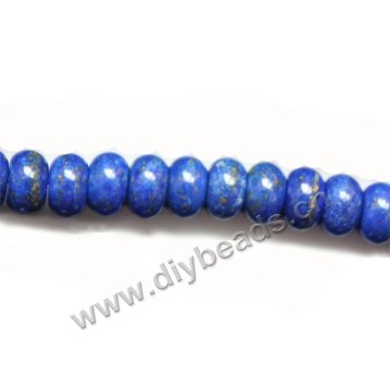 Bead, lapis lazuli(nautral) , 8x5mm rondelle. Sold per 15-inch strand