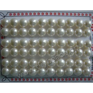Pearl, cultured freshwater , white, 9-9.5mm half-drilled button, AAA grade.Sold per pkg of 30 pairs