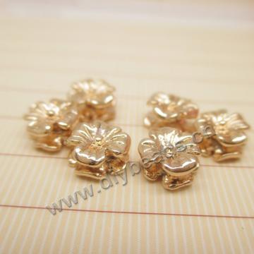 Wholesale cheap 7*3.5mm 24k gold filled double flower spacer beads for DIY jewelry
