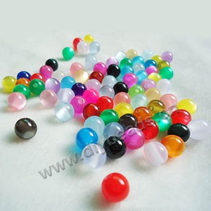 Bead, acrylic, cat's eye  mixed  colors, 6mm round. Sold per pkg of 100ps