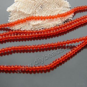 bead,glass,red,4x6mm hand-faceted rondelle, sold per pkg of 20ps