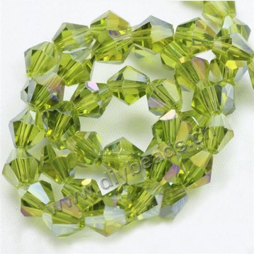 6mm green AB bicones crystal glass beads for DIY making