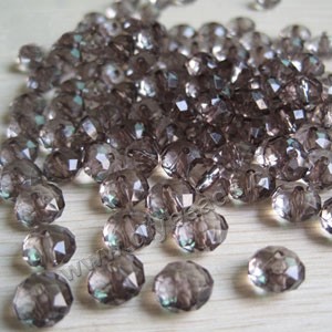 Bead, acrylic,grey, 8mm faceted rondelle. Sold per 200-gram pkg, approximately 1140 beads.