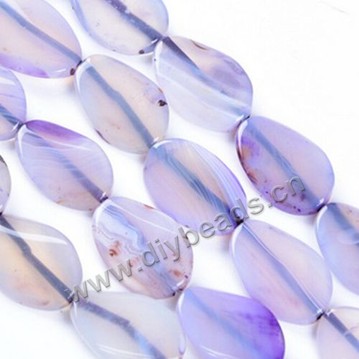 Bead,purple agate,twist oval,30x20mm,Sold per one strand.